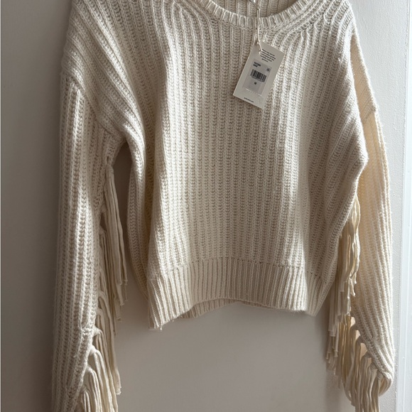 Splendid Ivory Fringe Sweater - Picture 1 of 2